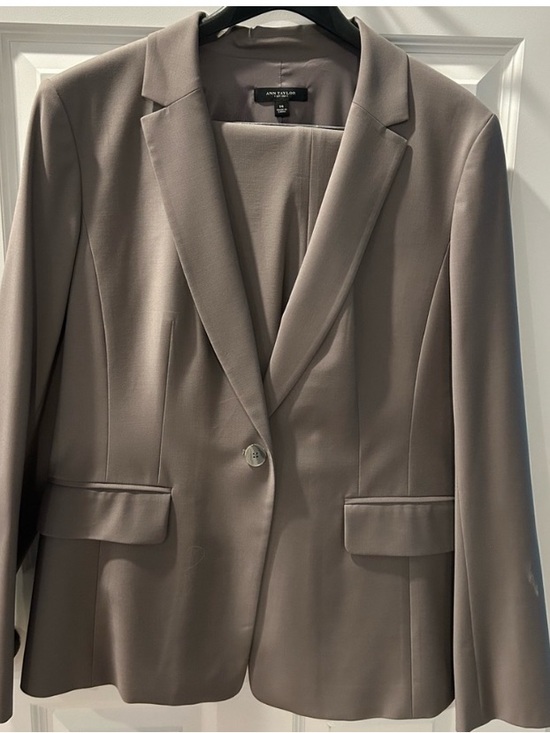 Ann Taylor Jackets & Blazers - Ann Taylor Taupe Single-Button Suit Jacket and pants size 14 Taupe/gray